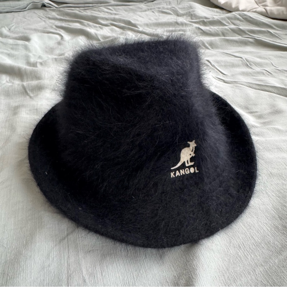 Kangol black angora hat unisex